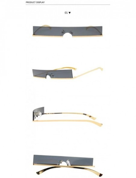 Rectangular Fashion Narrow Sunglasses Women Metal Half Frame Rectangular For Women Vintage Black Red Pink UV400 Sun glasses -...
