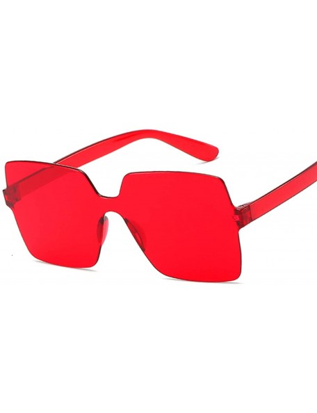 Oversized Fashion Sunglasses Women Red Yellow Square Sun Glasses Driving Shades UV400 Oculos De Sol Feminino - Blue - CR197Y7...