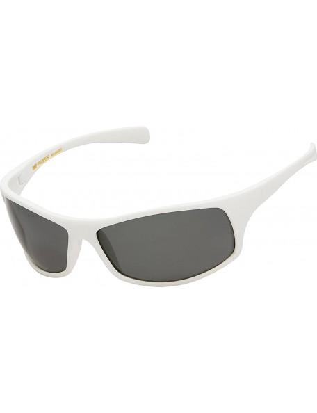 Wrap Polarized Wrap Around Sports Sunglasses - White Matte Rubberized - Smoke - CF18CSWG4NT $9.76