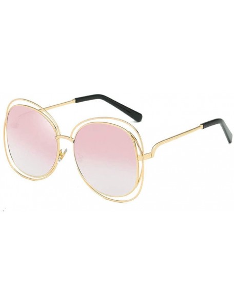 Round Sunglasses Vintage Colored Glasses - Pink - C018W0QY48H $32.41