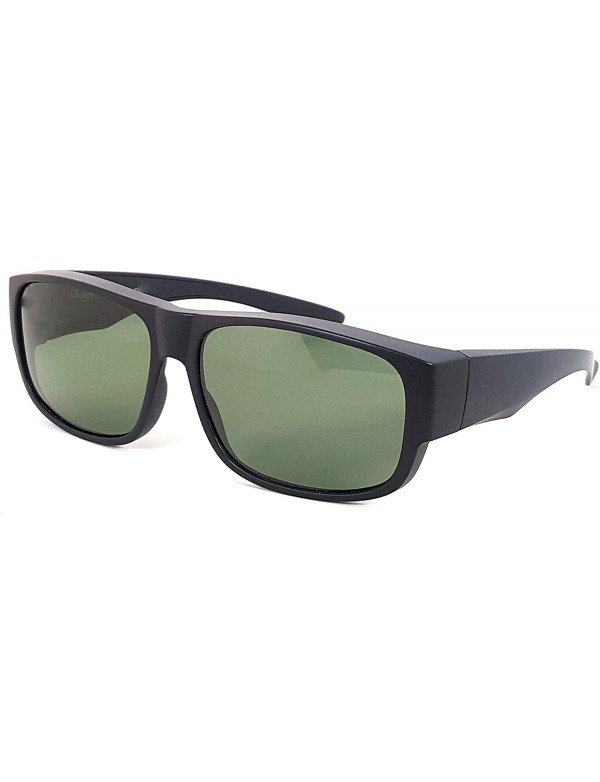 Sport Fit Over Polarized Sunglasses Driving Clip on Sunglasses to Wear Over Prescription Glasses - Black-green - CK18SHMA6EZ ...