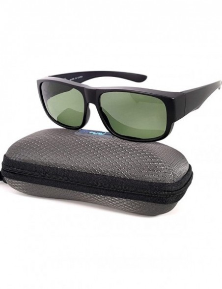 Sport Fit Over Polarized Sunglasses Driving Clip on Sunglasses to Wear Over Prescription Glasses - Black-green - CK18SHMA6EZ ...