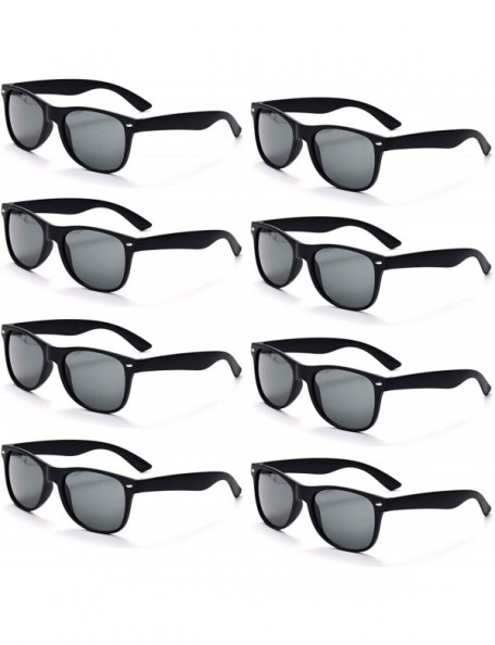 Square YVENIGHT 8 Packs Wholesale Neon Colors 80's Retro Sunglasses Bulk for Adult Party Supplies - 8 Pack Black - CO196HCEKZ...