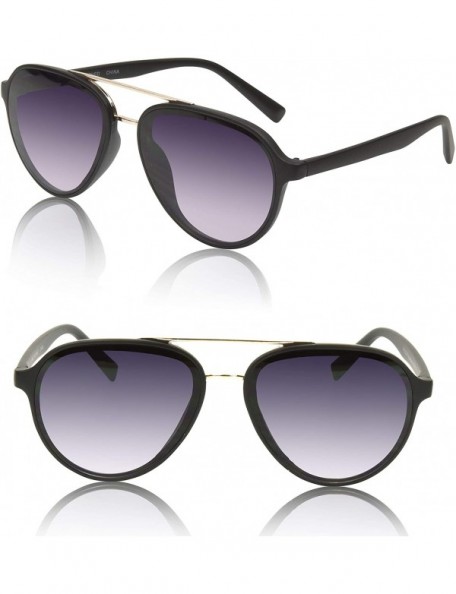 Aviator Aviator Sunglasses for Men and Women Plastic Frame UV400 Protection - 2 Pack Black Frame Matte Finnish - CQ18SRO5E90 ...
