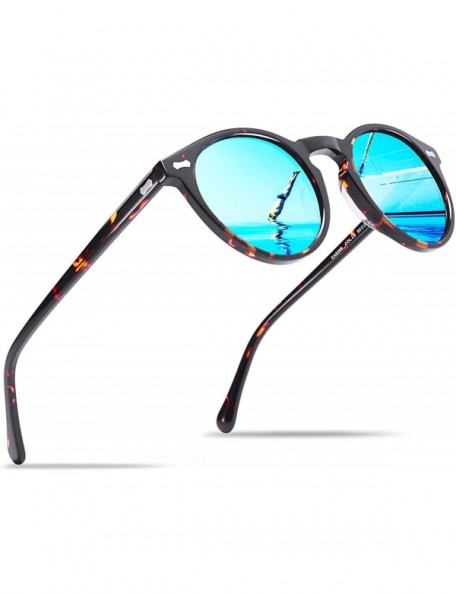 Rimless Classic Polarized Sunglasses for Men UV400 Protection Outdoor Glasses CA5288L - Ice Blue Mirror Tortoise Frame - CB18...