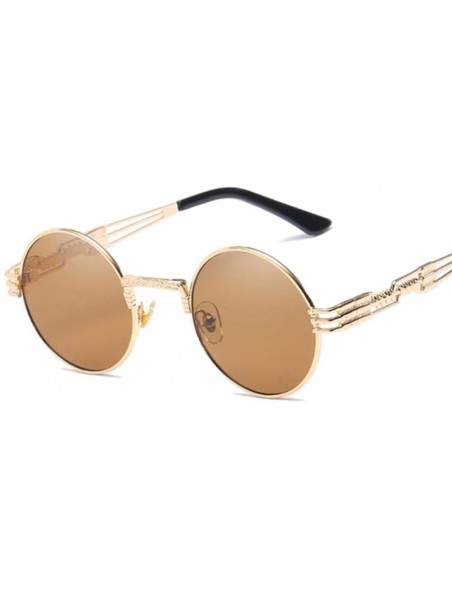 Aviator Metal Round Steampunk Sunglasses Men Women Fashion Glasses Brand SilverSilver - Blackgray - CZ18XQYM0G3 $10.08
