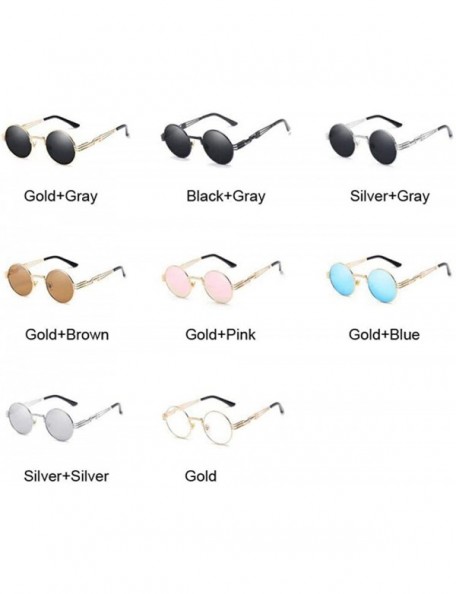 Aviator Metal Round Steampunk Sunglasses Men Women Fashion Glasses Brand SilverSilver - Blackgray - CZ18XQYM0G3 $10.08