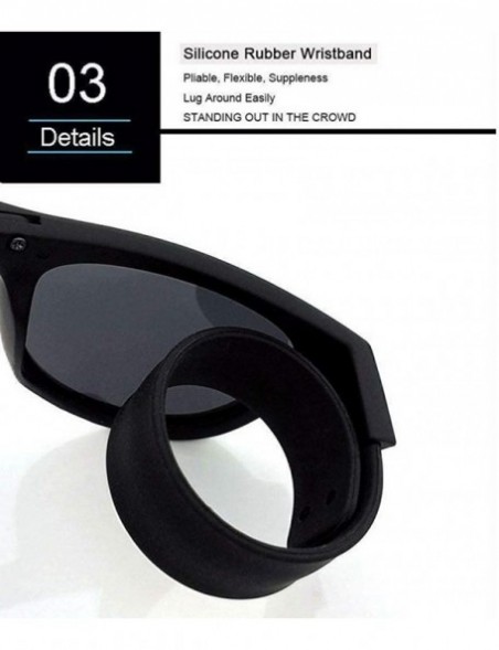 Goggle Novelty Creative Wristband Sunglasses Polarized Sunglasses Driving Goggles Snap Bracelet - Black - CX196OMLLDS $6.36