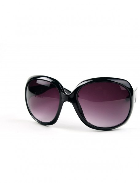 Oversized Women Fashion Oversized Thin Frame Sunglasses 592W - Black Gradient Smoke - C618QYCQYK3 $7.56