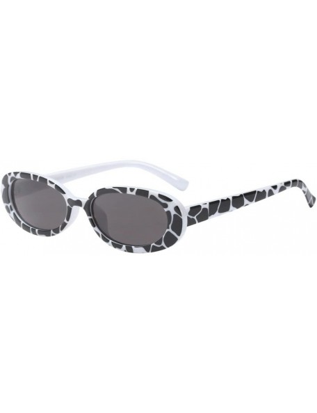 Oval Small Oval Frame Sunglasses-Retro Eyewear Fashion Eyewear for Woman Man - E - CE18R7CE8UK $9.89