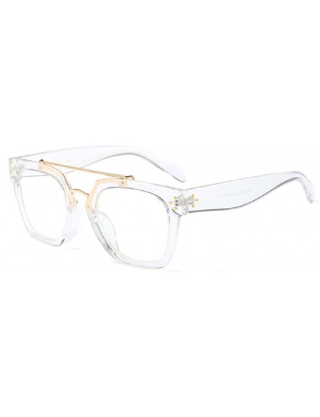 Rimless Designer Women Flat Top Exquisite Alloy Sunglasses Oversized Street Snap - White Frame - CQ188QOKWXT $12.08