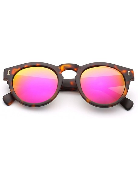 Oval Flat Matte UV400 Revo Color Resin Lens Retro Outdoor Goggle Sunglasses-5 Colour - Leopard Frame/Pink Lens - C6184U48MUY ...