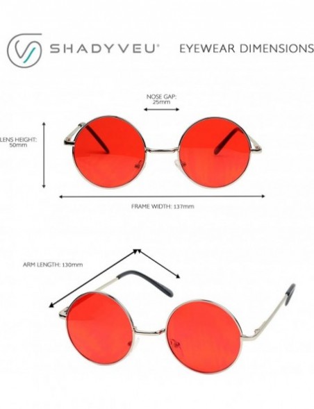 Oval Retro Round Groovy Sunglasses Colorful Circular Flat Lens Spring Hinge Nickel Frame Thin Wire Hippie Shades - CA18THXOLU...