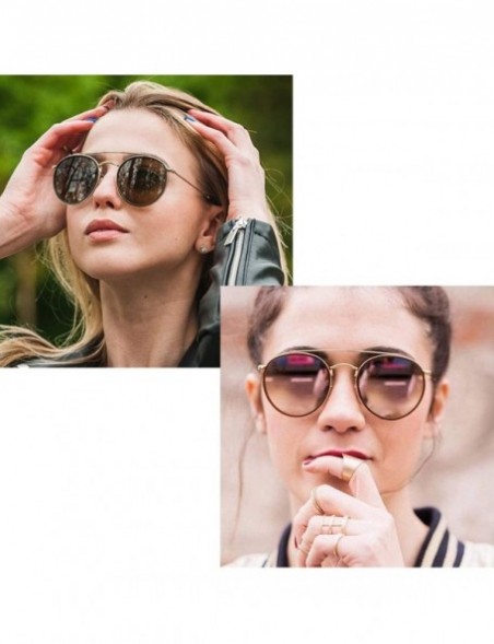 Sport Round Polarized Sunglasses Women Men Classic Small Sunglasses Mirrored Lens - Gold Frame/Grey Lens - CU196MAI34S $9.94