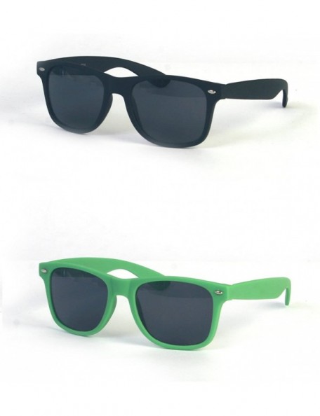 Wayfarer Wayfarer Rubber Coated Soft Feel Spring Hinge Sunglasses P714 - 2 Pcs Matteblack-smoke & Green-smoke - CA11Y57TIJZ $...