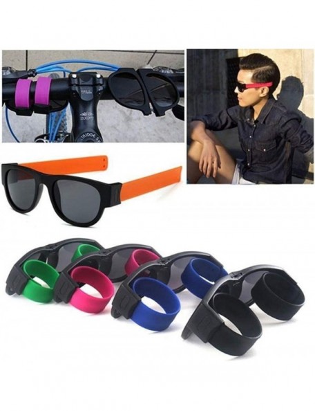 Goggle Novelty Creative Wristband Sunglasses Polarized Sunglasses Driving Goggles Snap Bracelet - Black - CX196OMLLDS $6.36