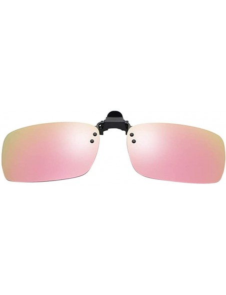 Round Polarized Sunglasses for Women Men's Clip-on Sunglasses Sports Stylish Sunglasses - Pink - C418UTLEHOD $7.46