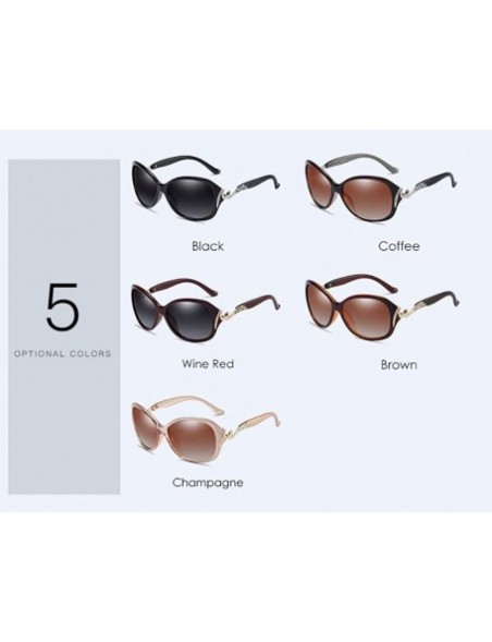 Aviator Women's Polarized Sunglasses Large Frame Drilling Sunglasses Driver's Sunglasses - C - CS18QQG0M0W $28.14