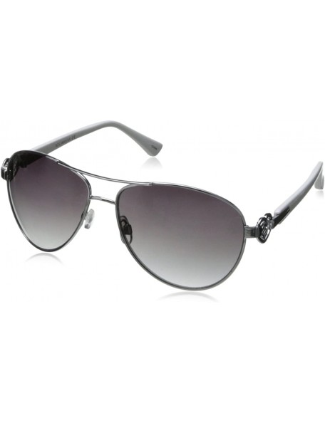 Aviator Women's R529 Aviator Sunglasses - 61 mm - Silver/White - CG11HJIU0CL $38.14