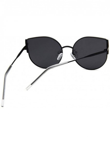 Oval Unisex Sunglasses Retro Black Red Grey Drive Holiday Oval Non-Polarized UV400 - Black Red Grey - C618RH6T9UC $10.03