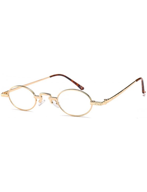 Oval Unisex Vintage Oval Glasses Small Metal Frames Sunglasses UV400 - Glod White - CD18NO97R9L $12.06