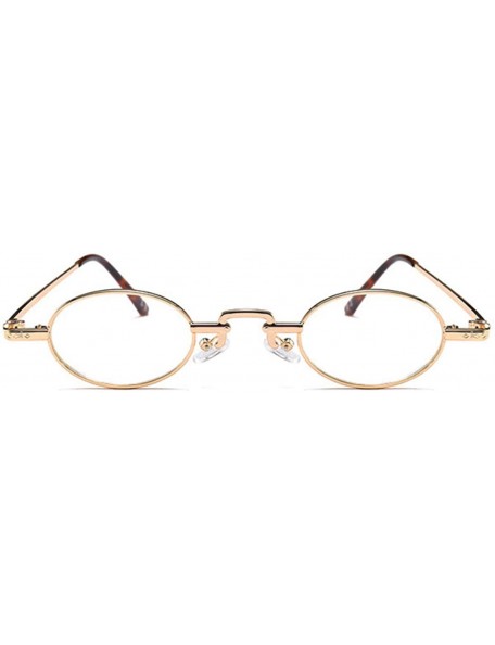 Oval Unisex Vintage Oval Glasses Small Metal Frames Sunglasses UV400 - Glod White - CD18NO97R9L $12.06