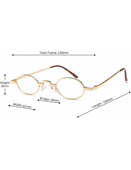 Oval Unisex Vintage Oval Glasses Small Metal Frames Sunglasses UV400 - Glod White - CD18NO97R9L $12.06