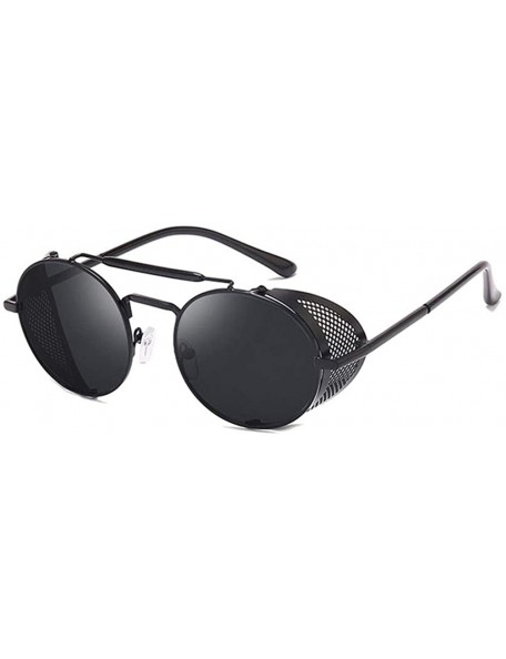Round Metal Round Frame Steampunk Sunglasses for Men and Women UV400 - C6 Silver Silver - C5198CZOW2N $16.34