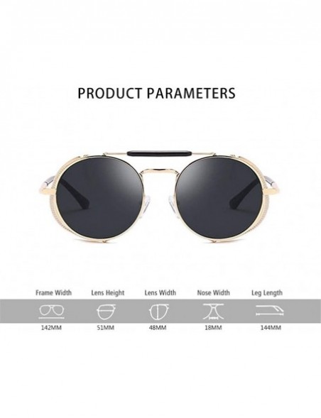 Round Metal Round Frame Steampunk Sunglasses for Men and Women UV400 - C6 Silver Silver - C5198CZOW2N $16.34