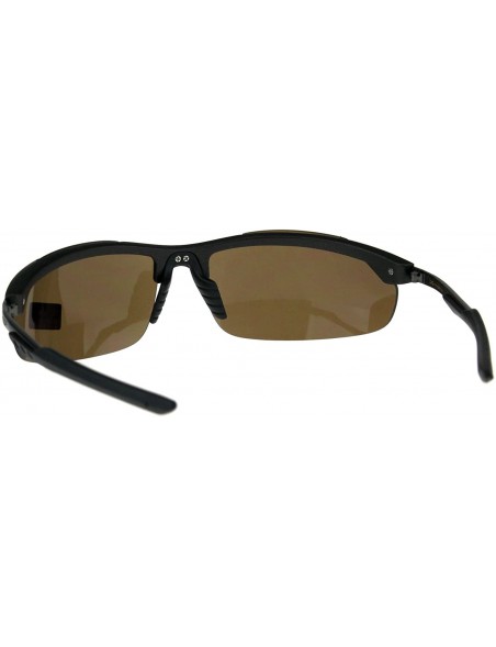 Sport Xloop Sunglasses Mens Sports Fashon Half Rim Wrap Around UV 400 - Bronze (Brown) - C318E2T50KD $12.19