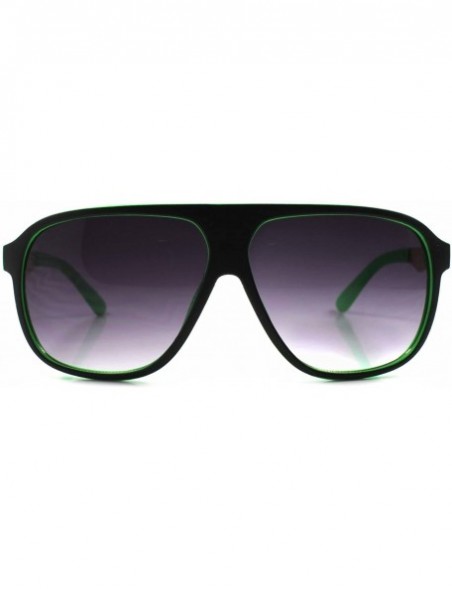 Oversized Large Oversized Retro Stylish Mens Womens Classic Square Sunglasses - Black & Green - CU189RG05AS $14.46