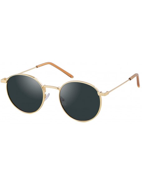 Oval Round Sunglasses Polarized Sunglasses For Women Men Circle Glasses TREND ALERT - Gold Frame G15 Polarized Lens - CC18SUY...