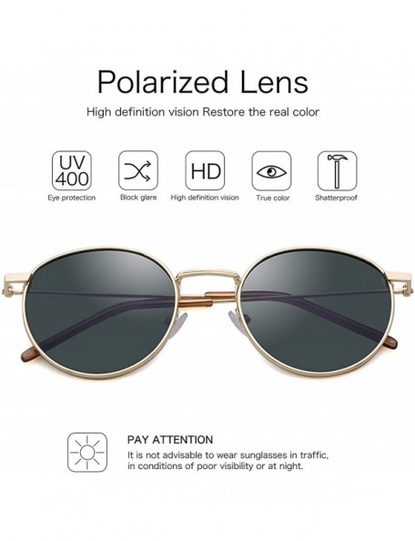 Oval Round Sunglasses Polarized Sunglasses For Women Men Circle Glasses TREND ALERT - Gold Frame G15 Polarized Lens - CC18SUY...