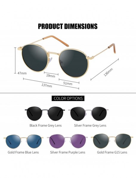 Oval Round Sunglasses Polarized Sunglasses For Women Men Circle Glasses TREND ALERT - Gold Frame G15 Polarized Lens - CC18SUY...