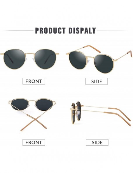 Oval Round Sunglasses Polarized Sunglasses For Women Men Circle Glasses TREND ALERT - Gold Frame G15 Polarized Lens - CC18SUY...