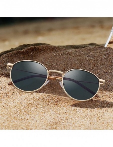 Oval Round Sunglasses Polarized Sunglasses For Women Men Circle Glasses TREND ALERT - Gold Frame G15 Polarized Lens - CC18SUY...