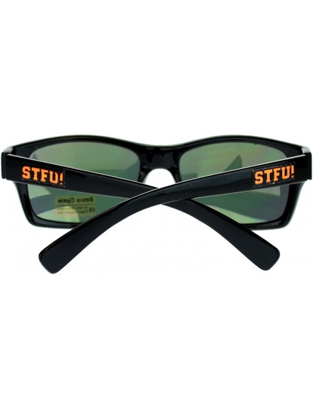 Rectangular STFU! Unisex Sunglasses Classic Rectangular Reflective Lens - Orange - CP11P5E1ORL $9.60