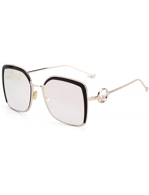 Aviator Fashion sunglasses ladies - 2019 new sunglasses women's big frame eyebrow sunglasses - A - CX18S5GSK46 $50.75