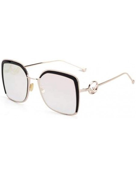 Aviator Fashion sunglasses ladies - 2019 new sunglasses women's big frame eyebrow sunglasses - A - CX18S5GSK46 $50.75