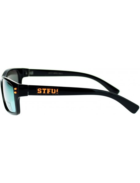 Rectangular STFU! Unisex Sunglasses Classic Rectangular Reflective Lens - Orange - CP11P5E1ORL $9.60