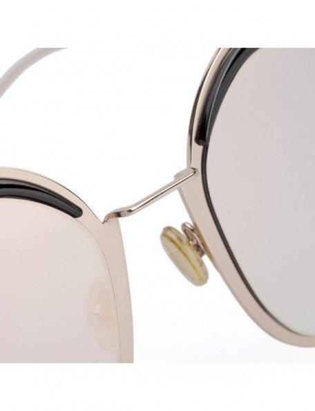 Aviator Fashion sunglasses ladies - 2019 new sunglasses women's big frame eyebrow sunglasses - A - CX18S5GSK46 $50.75