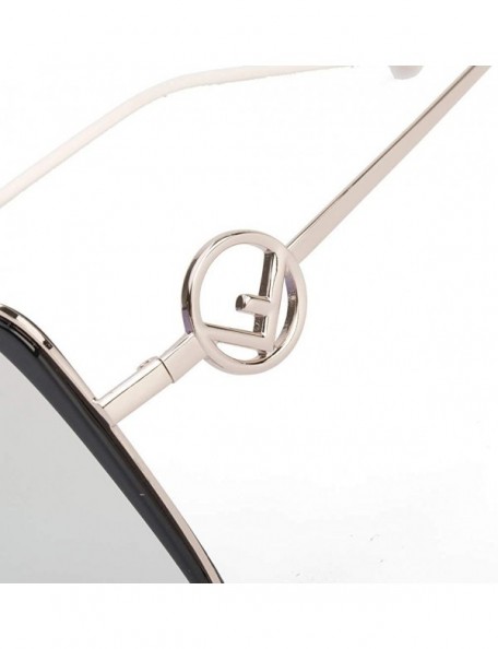 Aviator Fashion sunglasses ladies - 2019 new sunglasses women's big frame eyebrow sunglasses - A - CX18S5GSK46 $50.75