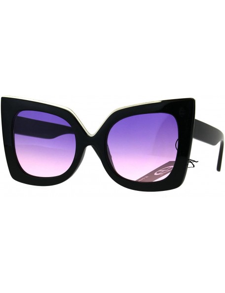 Oversized Womens Bat Shape Cat Eye Tip Oversize Plastic Fashion Sunglasses - Black Purple Pink - C1187KYRGGK $9.92