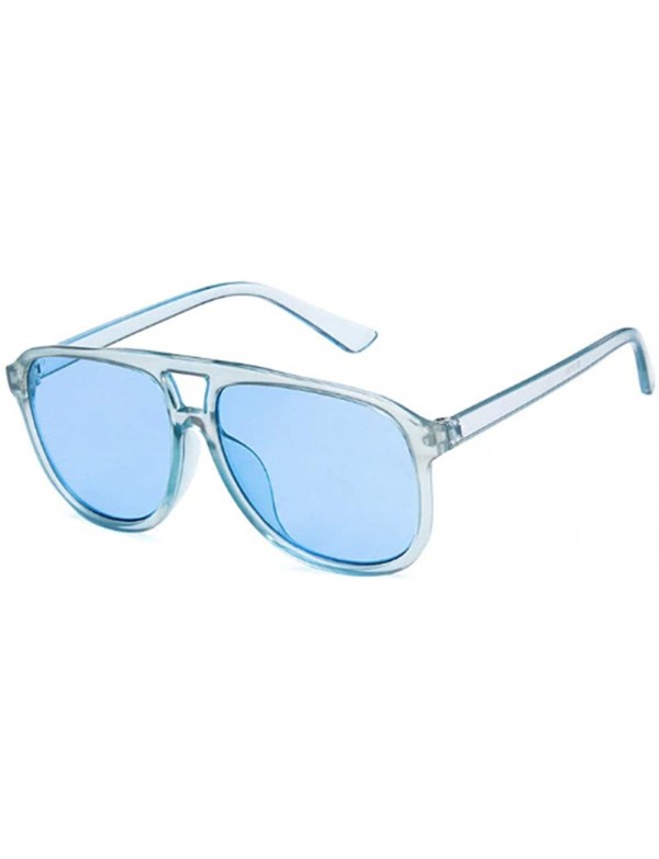 Aviator Light Blue Retro Aviator Unisex Style UV400 Sunglasses - C418WUSSNQ6 $20.72