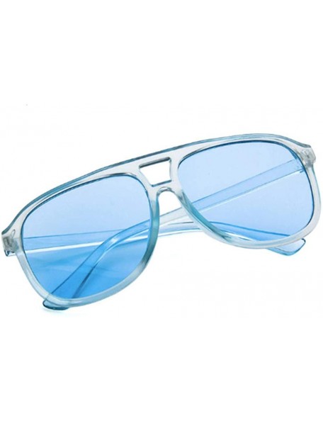 Aviator Light Blue Retro Aviator Unisex Style UV400 Sunglasses - C418WUSSNQ6 $20.72