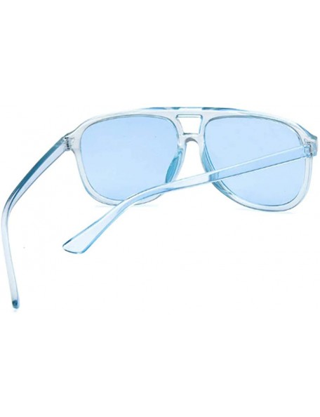 Aviator Light Blue Retro Aviator Unisex Style UV400 Sunglasses - C418WUSSNQ6 $20.72