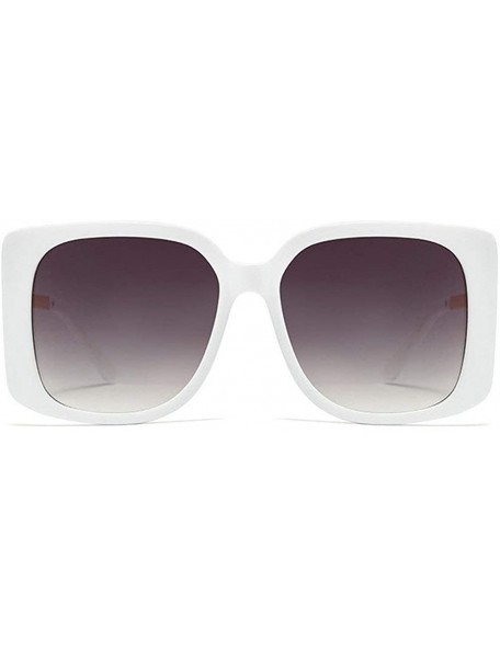 Goggle Fashion Square Sunglasses Women Retro Brand Designer Mens Goggle Oversized Sun Glasses - White - CU193QDMNGY $13.12