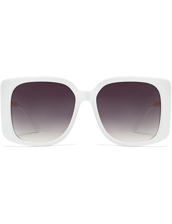 Goggle Fashion Square Sunglasses Women Retro Brand Designer Mens Goggle Oversized Sun Glasses - White - CU193QDMNGY $13.12