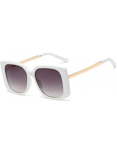 Goggle Fashion Square Sunglasses Women Retro Brand Designer Mens Goggle Oversized Sun Glasses - White - CU193QDMNGY $13.12