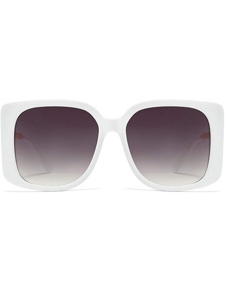 Goggle Fashion Square Sunglasses Women Retro Brand Designer Mens Goggle Oversized Sun Glasses - White - CU193QDMNGY $13.12